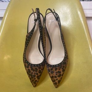 Marc Fisher Faux Cheetah Hair Slingback Heel